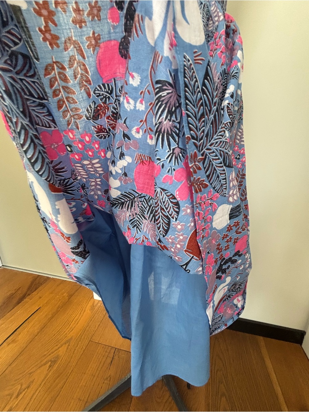 Kate Spade Garden Posy Cat Cactus Smocked Midi Dress Blue Size S - Picture 5 of 9